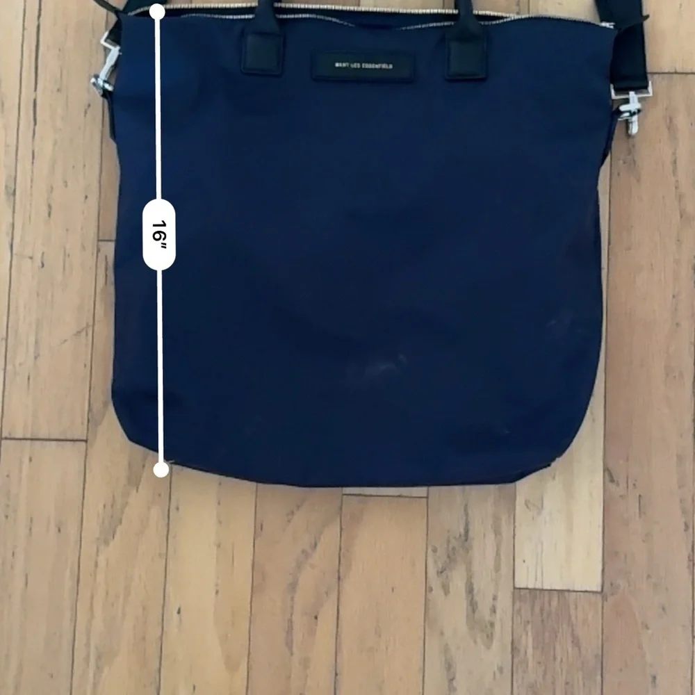 WANT Les Essentiels | O’Hare | Navy Tote Bag | Leather Trimmed